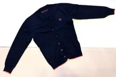 バーバリーブラックレーベル　カーディガン　長袖カットソー 刺繍 ネイビー/ピンク