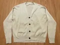 リブ編み カーディガン ベージュ アイボリー ライトベージュ　レディース