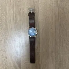 DIESEL 手巻き時計 青文字盤 レザー