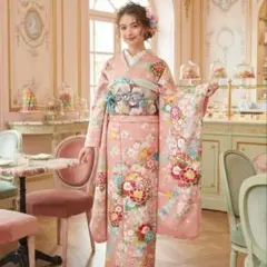振袖フルセット 正絹 丹後ちりめん ピンク 160cm前後 桜柄 - メルカリ