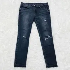 ジーユー　GU スキニーデニム ダメージ加工　ブラック　【XL】のサムネイル