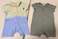 プティマイン★petit main★ロンパース★半袖★2枚★カバーオール★H&M