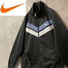 NIKEナイキトラックジャケットジャージブルゾン黒ブラック刺繍ロゴスウォッシュ