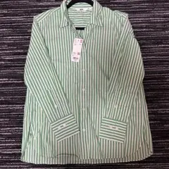 UNIQLO ストライプシャツ グリーン Sのサムネイル