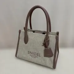 SNIDEL トートバッグ くすみピンク系 ロゴ刺繍 幅26高さ19マチ15 