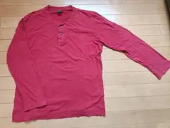 ​【UNIQLO】ヘンリーネック 長袖 Tシャツ メンズ Lsize 綿100%