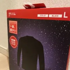 HEATTECHの超極暖クルーネックTシャツ、ブラック、Lサイズ