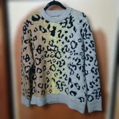 ZARA レオパード柄 ニットセーター L相当　グランジ　アメカジ
