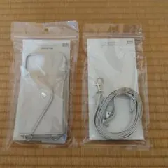 スリーコインズ iPhone ケースとショルダー13/14用 ベージュセット