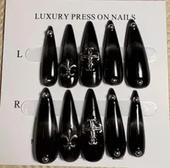 36【現品】Y2K｜韓国風｜地雷系｜ギャル｜マグフレンチ｜ブラック｜クロスパーツ