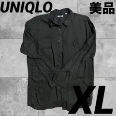 UNIQLO 長袖シャツ ダークブラウン XL LL ユニクロ　長袖　カーキ