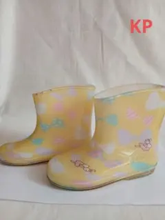 ★KP★リボン柄 イエロー PVC 長靴　18cmのサムネイル