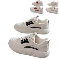 レディース スニーカー シューズ 厚底シューズ ウォーキング 24.5cm 黒色