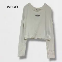 ウィゴー WEGO 長袖 Tシャツ リブ ロゴ ショート丈 ロンT カットソー