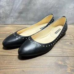 極美品 ファビオルスコーニ フラットシューズ スエードパンプス 黒 23.5 2025年最新】FABIO RUSCONI レディース フラットシューズ