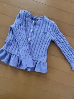薄紫 ケーブルニット カーディガン