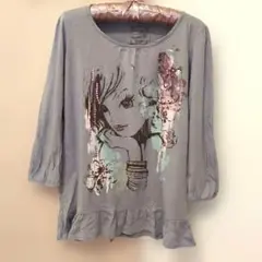 イギリスブランド next アートプリント 7分袖ロングTシャツ