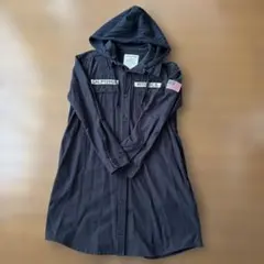 RODEO CROWNS ブラックミリタリーロングシャツ