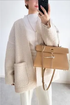 &.NOSTALGIA 】フェイクリングウールカーデジャケット