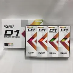 kny21407#113 本間 D1 ゴルフボールマルチカラー1ダース(12球)