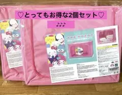 【全新未使用】三麗鷗卡通人物 軟Q軟Q 帶窗收納盒 2個