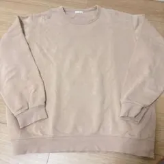 ジーユー スウェットプルオーバー ピンクベージュ XL