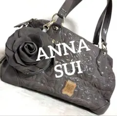 dq16 ANNA SUI ハンドバッグ バタフライ 花の装飾付き