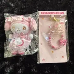 マイメロディ　マスコット、ビーズチャーム
