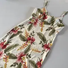 TWO PALMS フローラル　ハイビスカス　キャミワンピース M