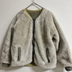 BEAMS mini リバーシブルジャケット 140 ボア キルティング カーキのサムネイル