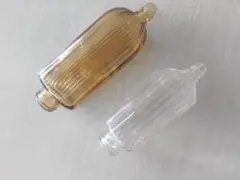 クリアとアンバーのレトロ瓶2点セット