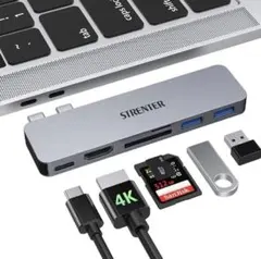 MacBook 6in1 USB-C ハブ PD充電 ポート USB3.0ポート