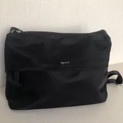 agnes b. アニエスベー☆黒のナイロンショルダーバッグ