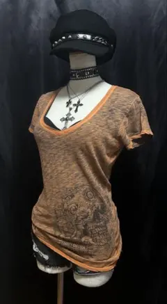 HARLEY-DAVIDSON プリントTシャツ 半袖 スカルデザイン