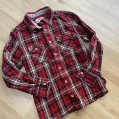 EDWIN レッド系チェックフランネルシャツ