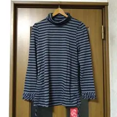「新品」アンドラブ　ラメボーダータートル　ドロストふりる　プルオーバー