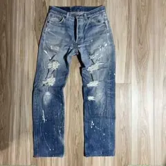 LEVI’S 501 リペア ダメージ デニム ストレート リーバイス ペンキ