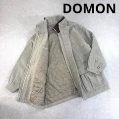 DOMON 中綿 ウールコート ミドル丈 ジップアップ 内キルティング加工