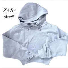 ZARA フード付きショート丈パーカー S