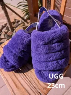 UGG パープル スリッパ ファーサンダル 紫23cm ムートンサンダル
