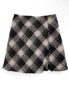 インパン裏地付バイアスチェック柄ミニスカート