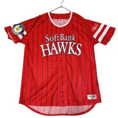 新品福岡ソフトバンクホークス ユニフォーム 赤SoftBank Hawks L