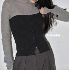 todayful Rib Knit Bustier チャコール