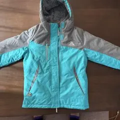 子ども用フード付きスキーウェア 青/グレー