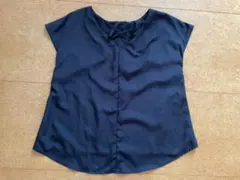 美品ユナイテッドアローズ半袖カットソーM紺レディース無地フェミニン清楚系