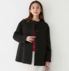 COUP DE CHANCE ノーカラーコート　38(M)ブラック 新品未使用