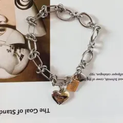 【saze】mix chain bracelet [break heart]