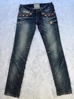 【LOLITA JEANS 】ロリータジーンズ XS 刺繍星デザインのサムネイル