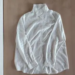 UNIQLO ドット柄長袖シャツ ホワイト XL