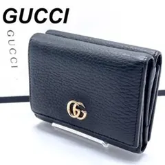 ⭐️未使用品⭐️　GICCI　グッチ　GGマーモント コンパクト三つ折り財布　黒 GUCCI グッチ 三つ折り財布 レディース GGマーモント ブラック
